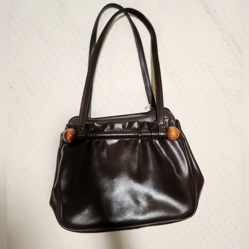3/$30 Elegant Brown Shoulder Bag with Structured Silhouette